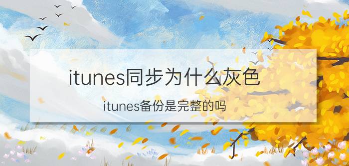 itunes同步为什么灰色 itunes备份是完整的吗？